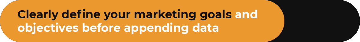 Define your marketing goals prior to a data append.